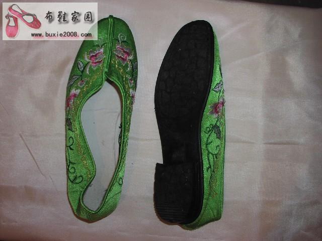 绿色唐式绣花鞋--39码【布鞋家园